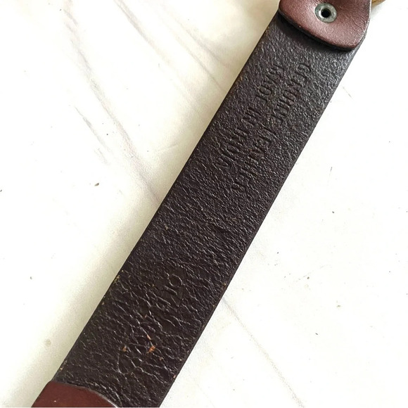 Vintage Y2K Old Navy Leather and Chain Belt S M‎ L - Picture 2 of 5